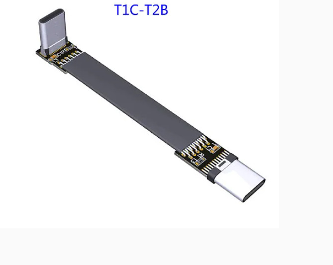 ADT-Link USB 3.2Type C to Type C Flat Extension Cable 10Gbps 90 Degree USB C 3A