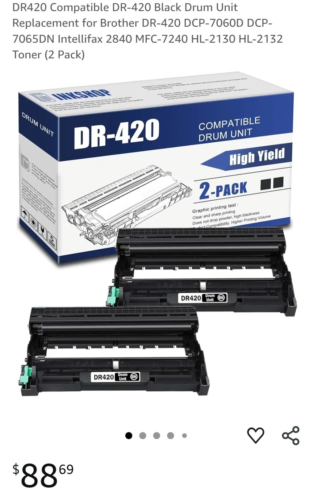 Ankink 2 Pack DR-420 / ink Dual Drum Unit