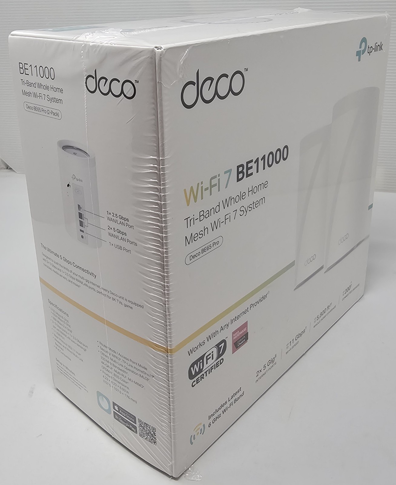2 Pack TP-Link Deco BE11000 Tri Band WiFi 7  Mesh WiFi Router 2 Pack New Sealed