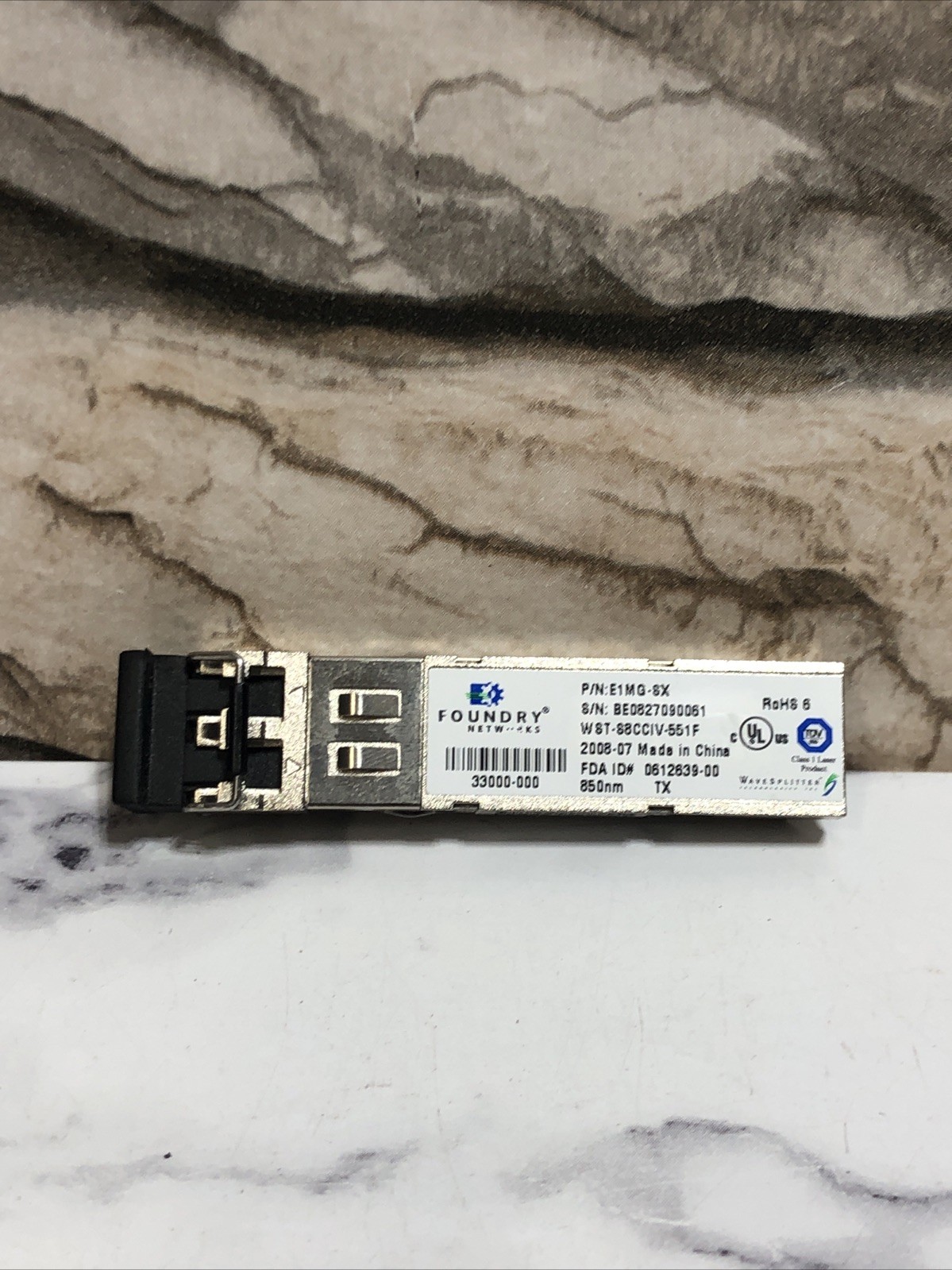 FOUNDRY E1MG-SX 1000BASE SX 850NM SFP+ TRANSCEIVER MODULE