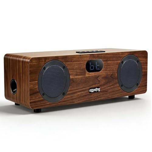 60W HDMI ARC Sound bar for Smart TV with Subwoofer, Wooden Wireless Speakers