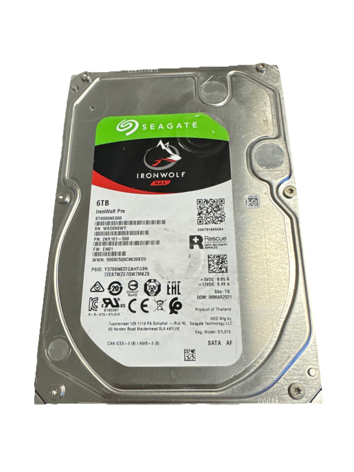 BAD FAILED Seagate IronWolf Pro NAS 256MB 6TB 3.5" SATA Hard Drive ST6000NE000