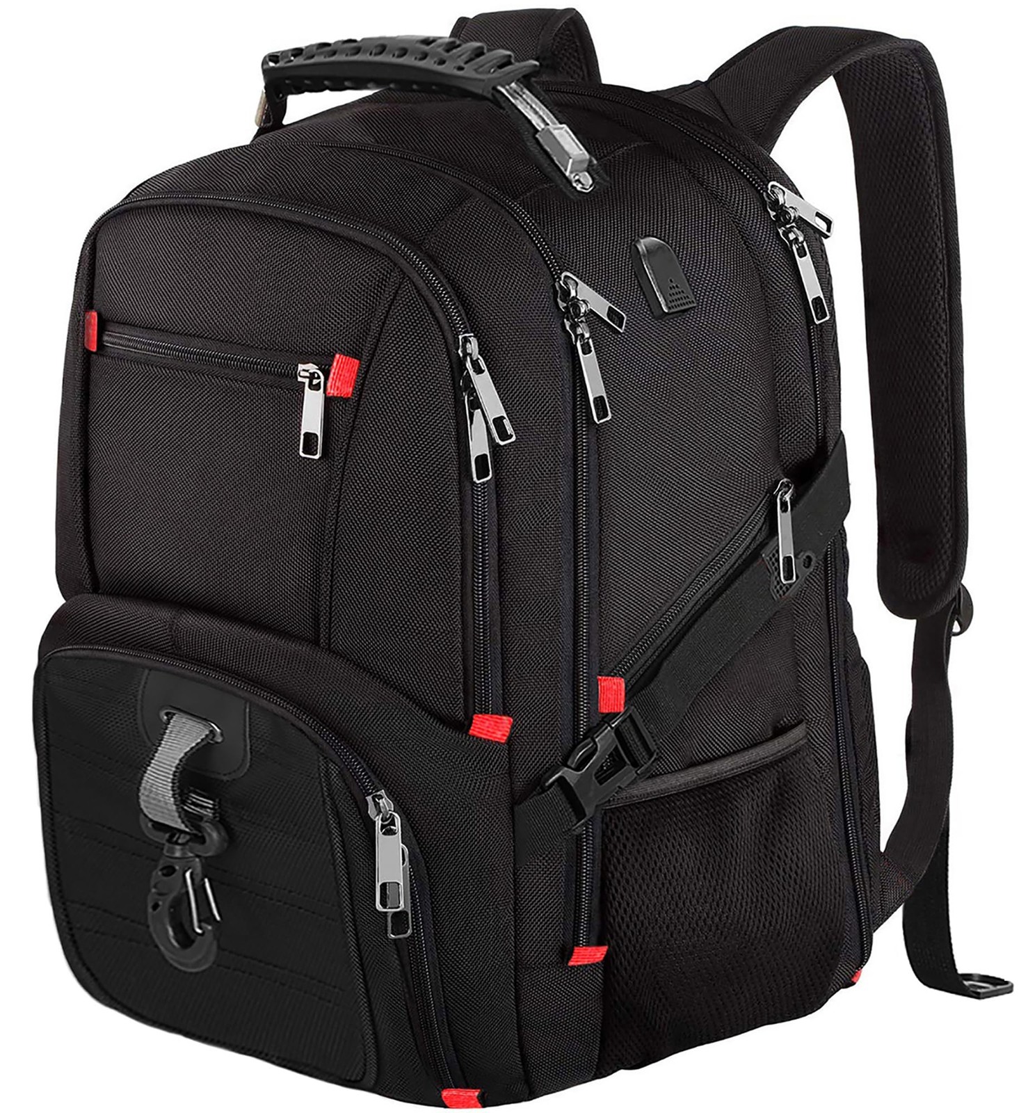 HuaChen Extra Large 50L Travel Laptop Backpack With USB Charging Port, TSA Frien