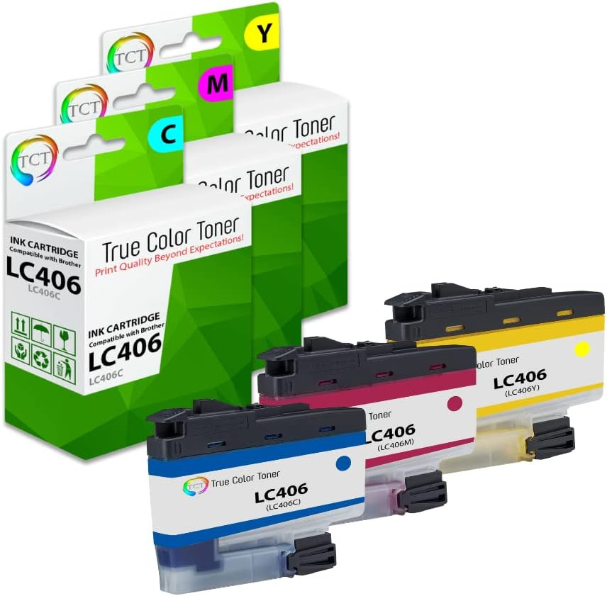 TCT Premium Compatible Ink Cartridge Replacement for Brother LC406 LC406C LC406M