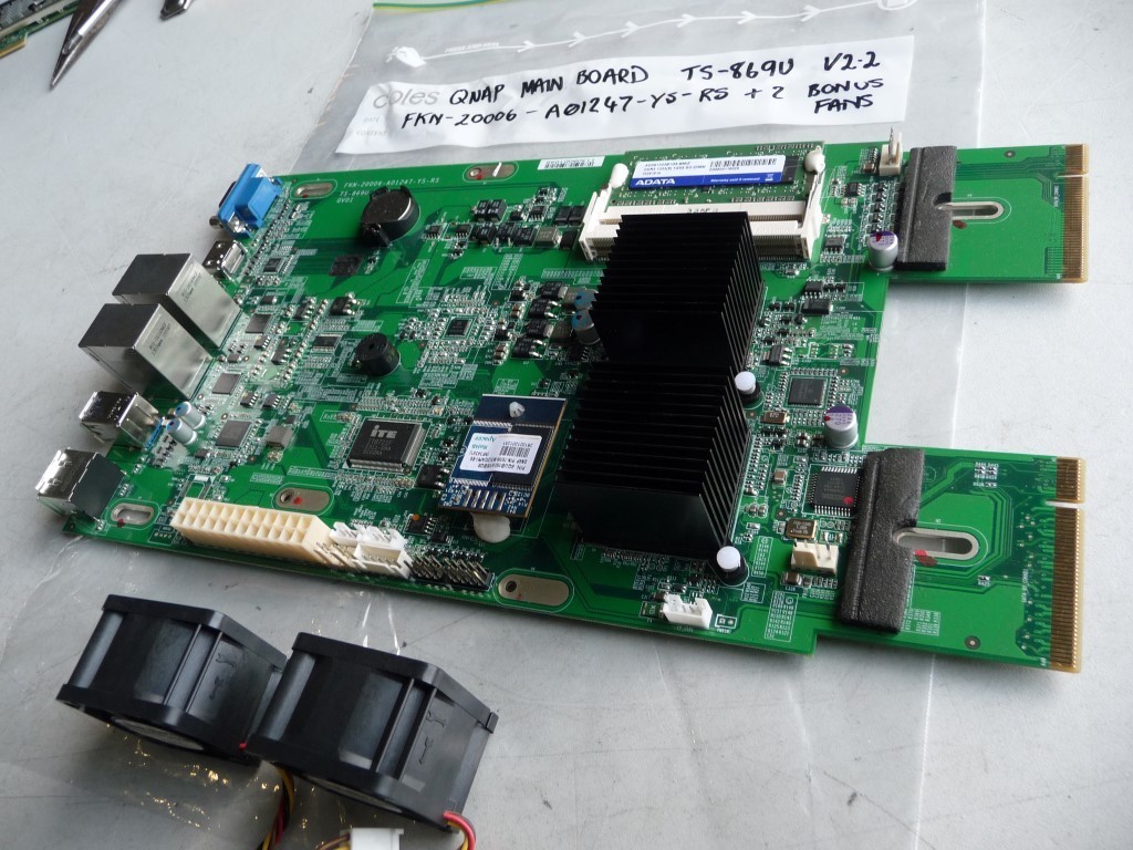 AU SELLER QNAP TS-869U V2.2  MAIN BOARD -TESTED FKN-20006-A01247-YS-RS + 2 FANS