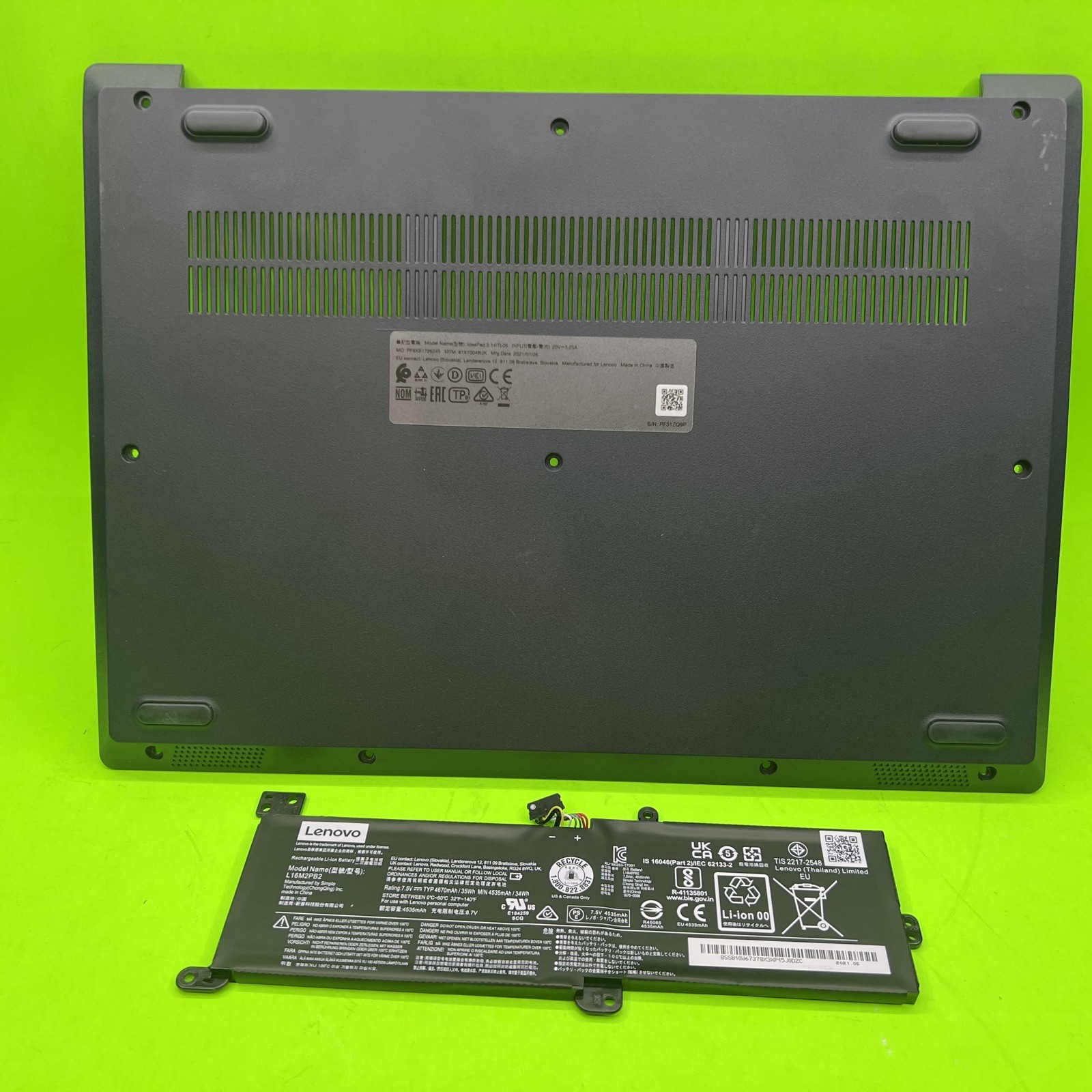 Genuine Lenovo ideapad 3 81WA00B1US  LAPTOP Bottom cover With Battery