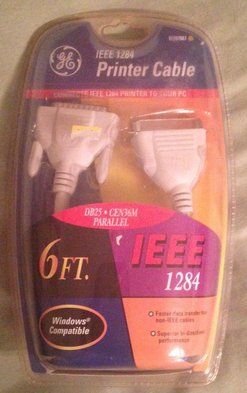 NIP GE IEEE 1284 PRINTER CABLE~DB25~CEN36M PARRALLEL (6 FT) #HO97887 windows com