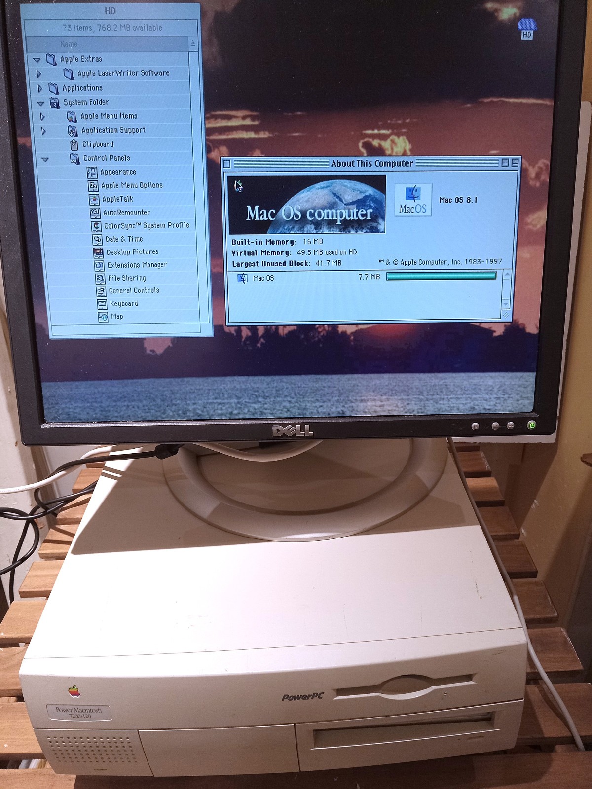 Vintage Apple Macintosh Power PC 7200 / 120 Power PC Tested Works Read Desc