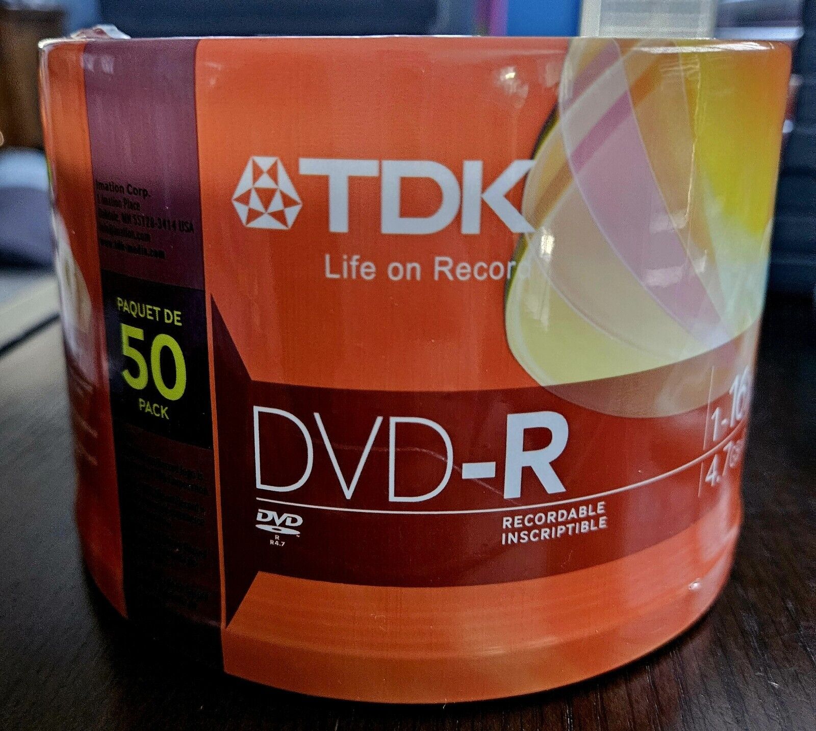 TDK DVD-R 50 Pack 1-16x 4.7GB Blank Recordable Discs Spindle Pack Factory Sealed