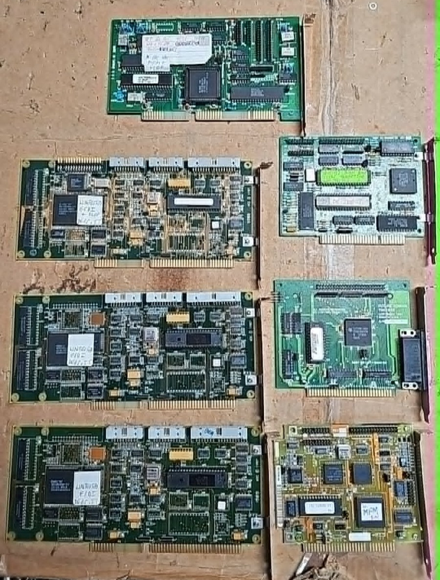 7x Vintage ISA Controller Card Lot WDC MFM WD1002 Future Domain TMC-840 SCSI ISA