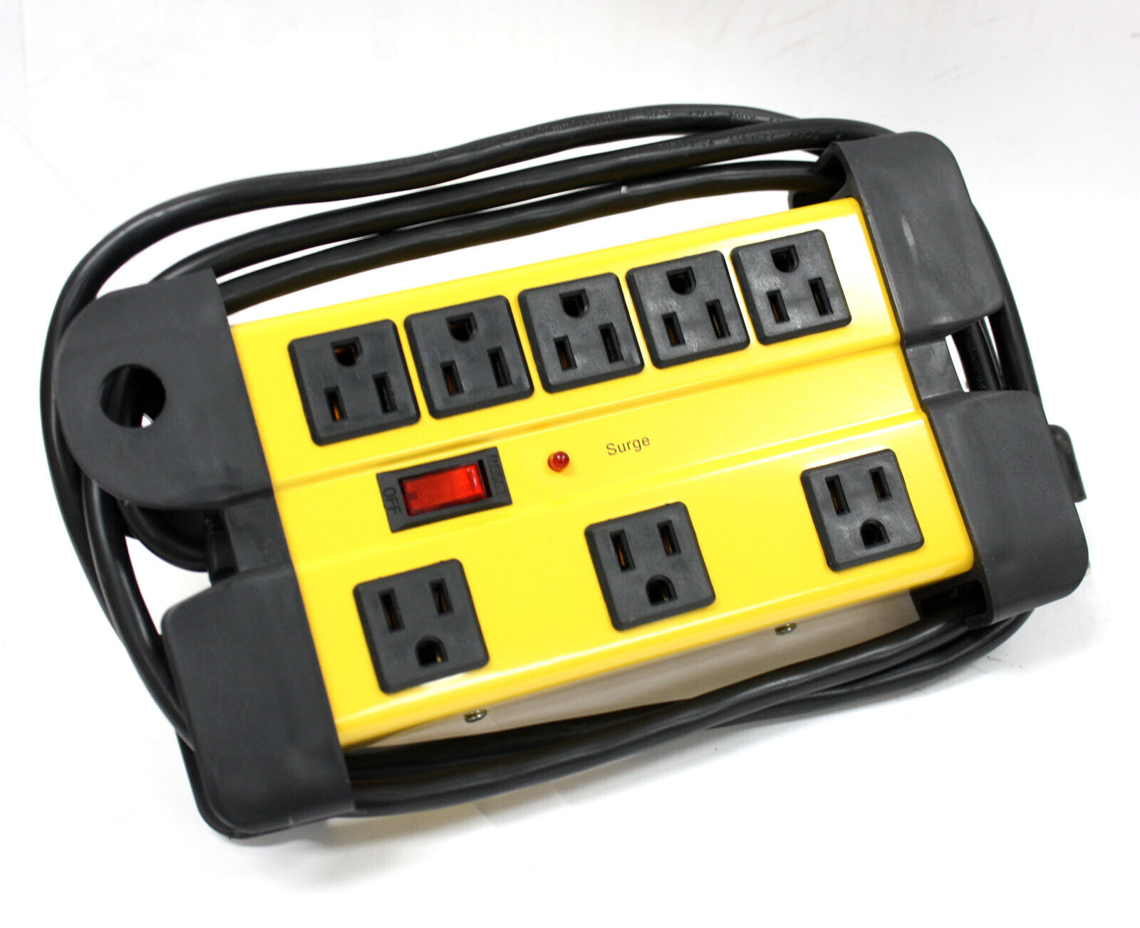 8-Outlet Power Strip Metal Mountable 1200 Joules Extension Cord Surge Protector