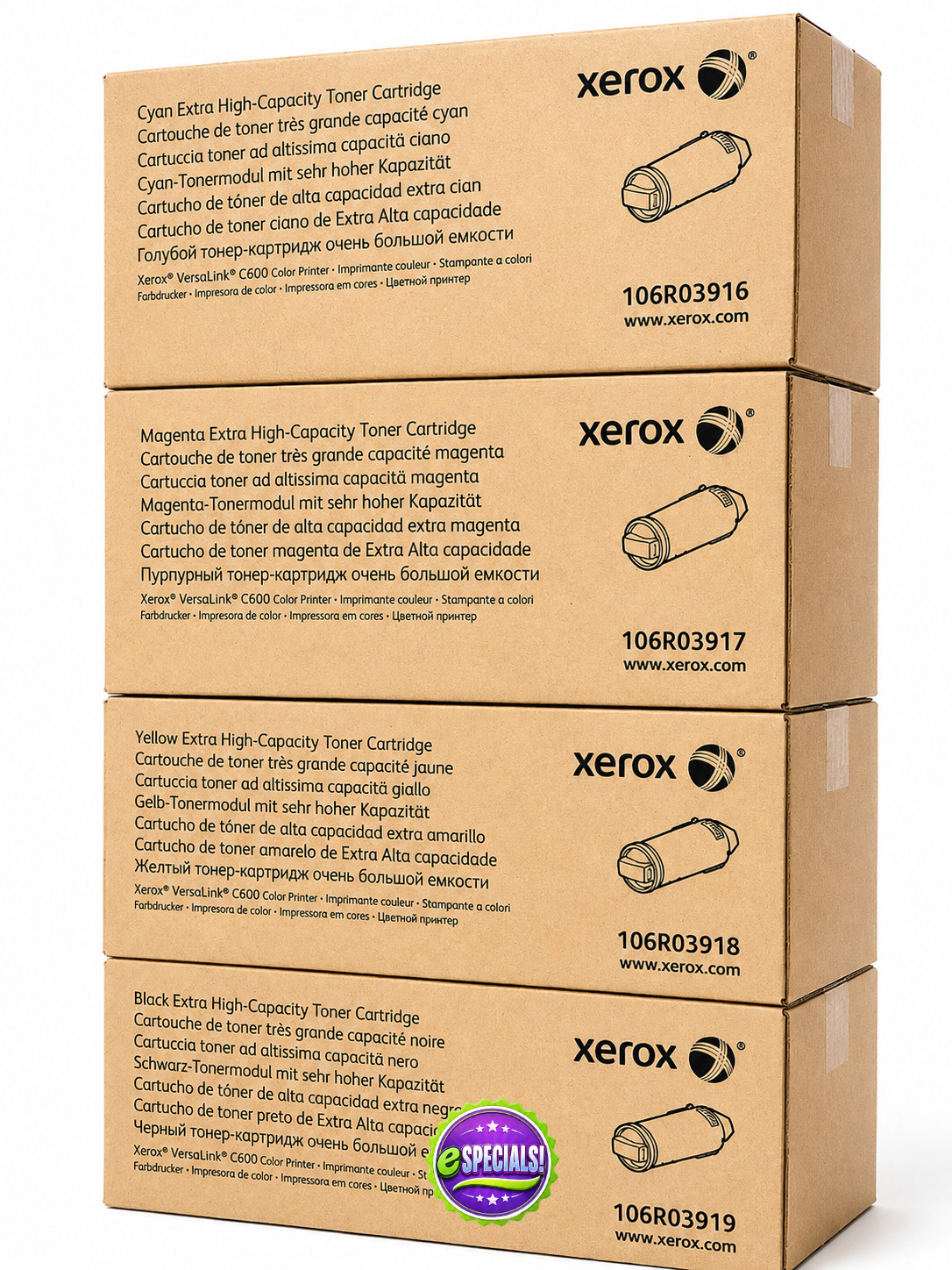 Genuine Xerox C600 Extra High-Yield Toner Set 106R03916 - 106R03919 We Ship Fast