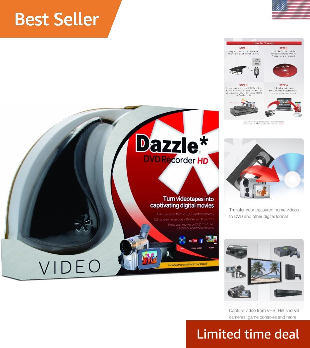 Dazzle HD DVD Recorder & Video Capture Device with Editing Software for Windows