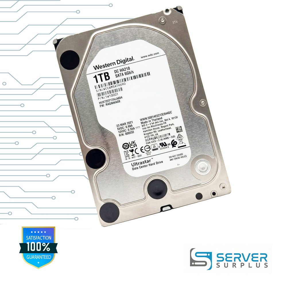 WD Ultrastar DC HA210 1TB SATA 6Gb/s 3.5 in Enterprise HDD | 1W10001