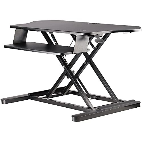 StarTech Corner Sit Stand Desk Converter with Keyboard Tray (armstscornr)