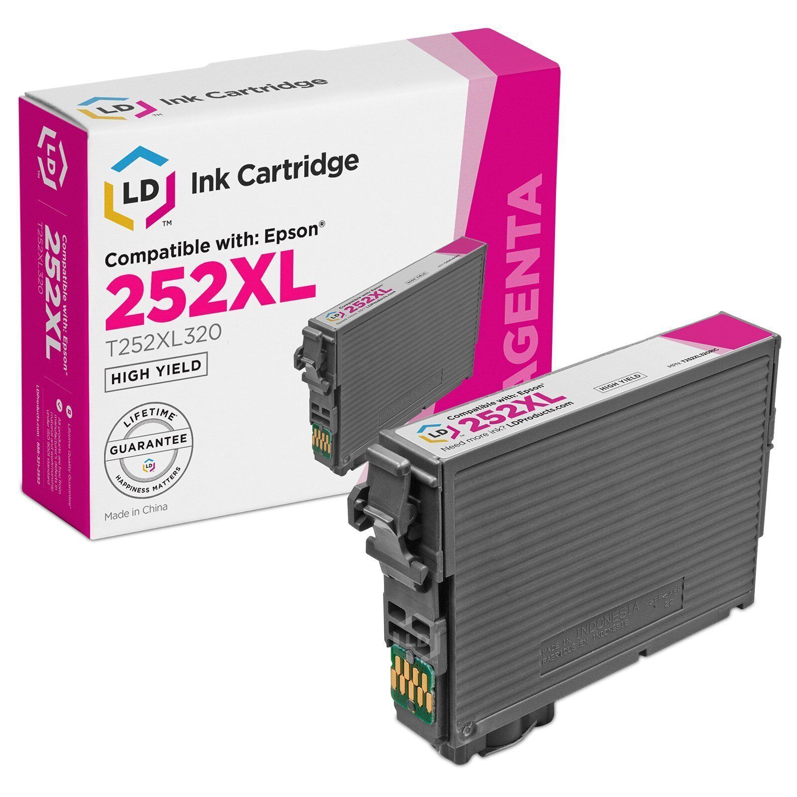 LD Products Replacement Ink Cartridge for Epson 252XL 252 XL HY Magenta