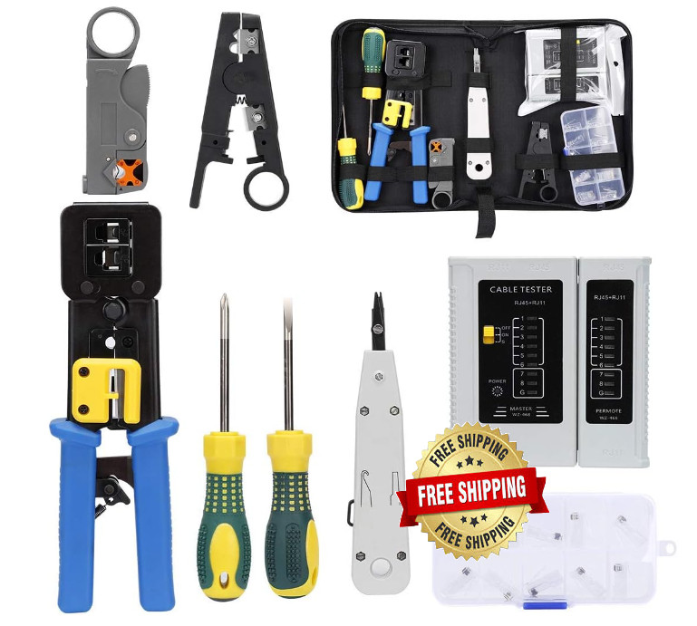 Kit De Herramientas De Red Para Cat5 Cat5e Cat6, Cable Ethernet Portátil 8 En 1