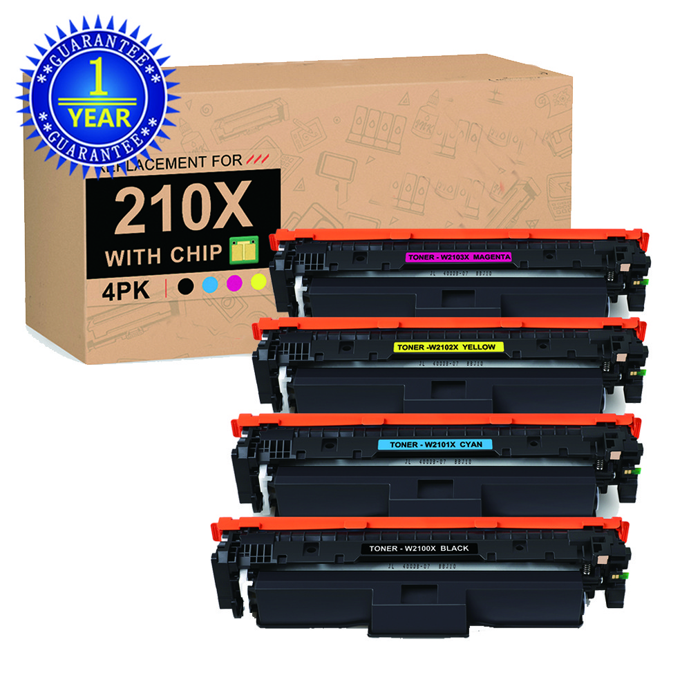 4-Pack W2100X High Yield Toner for HP 210X LaserJet Color Pro 4201 MFP 4301fdw