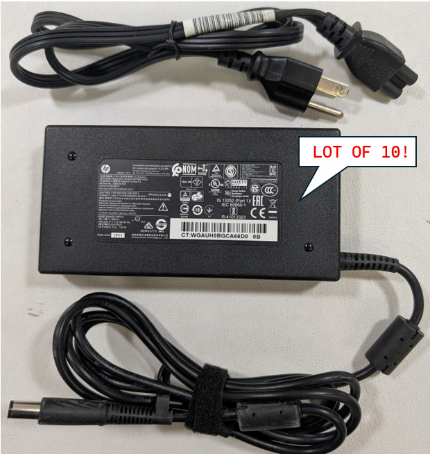 LOT of 10 Genuine HP 120W 19.5V 6.15A 7.4mm Tip AC Adapter Power Supply Charger