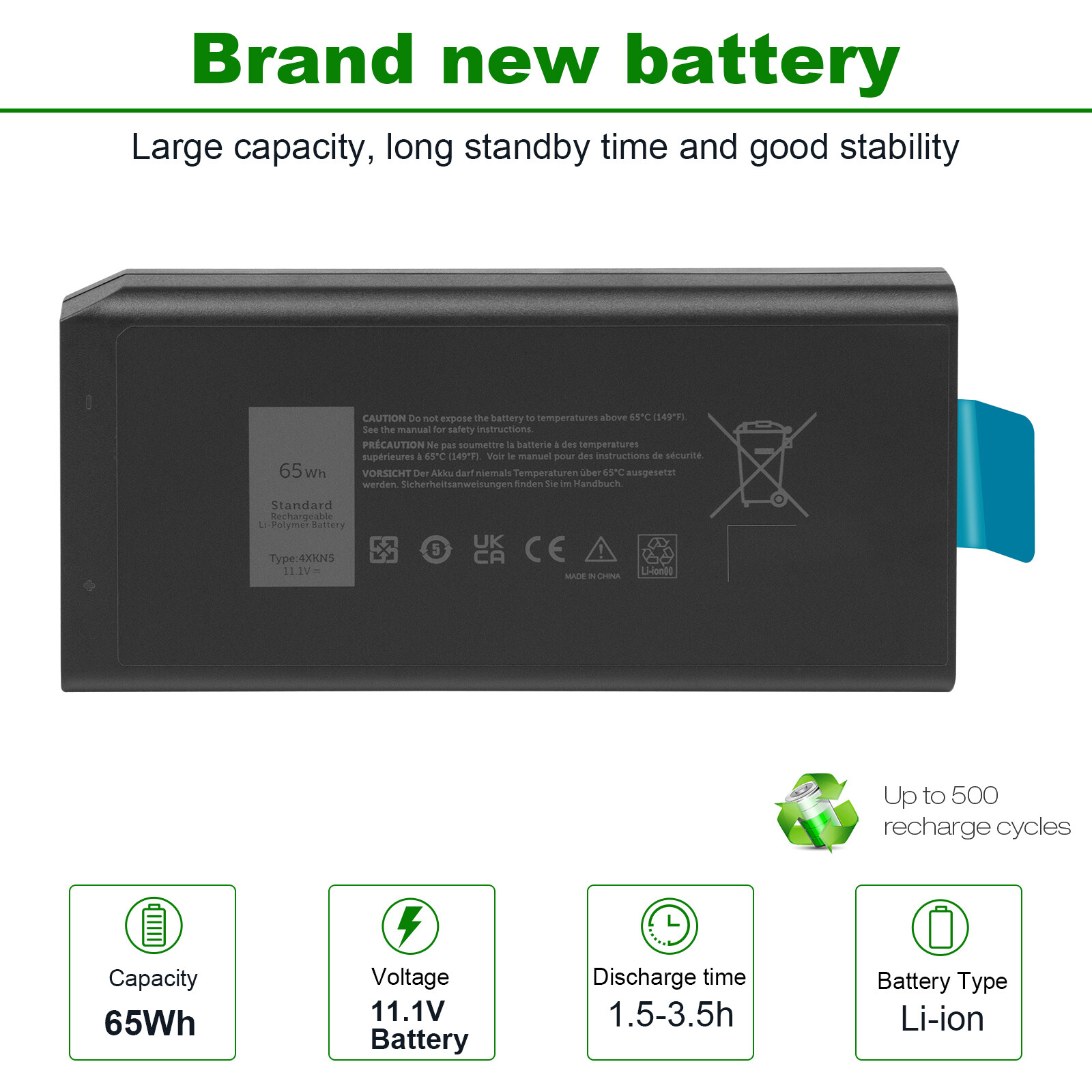 4XKN5 X8VWF Battery For Dell Latitude 14 Rugged 5404 5414 E5404 7404 7414 New