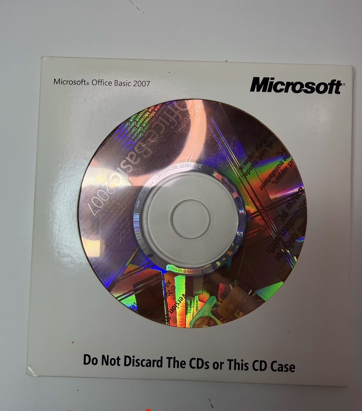 Microsoft Office Basic 2007 OEM Dell COA Disc Set Original Packaging