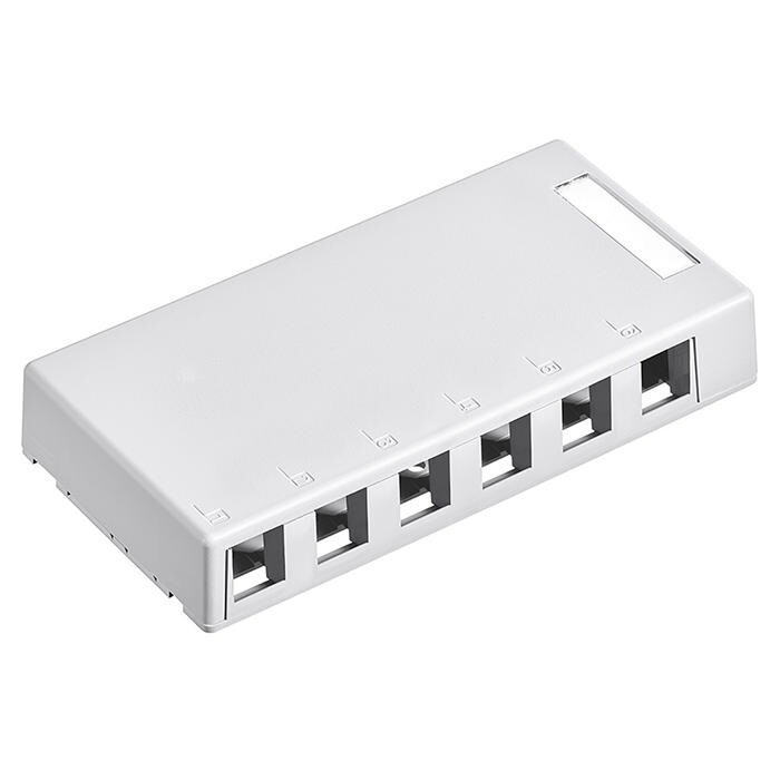 Leviton 41089-6WP Quickport Plastic Surface-Mount Box 1-Gang 6-Port White