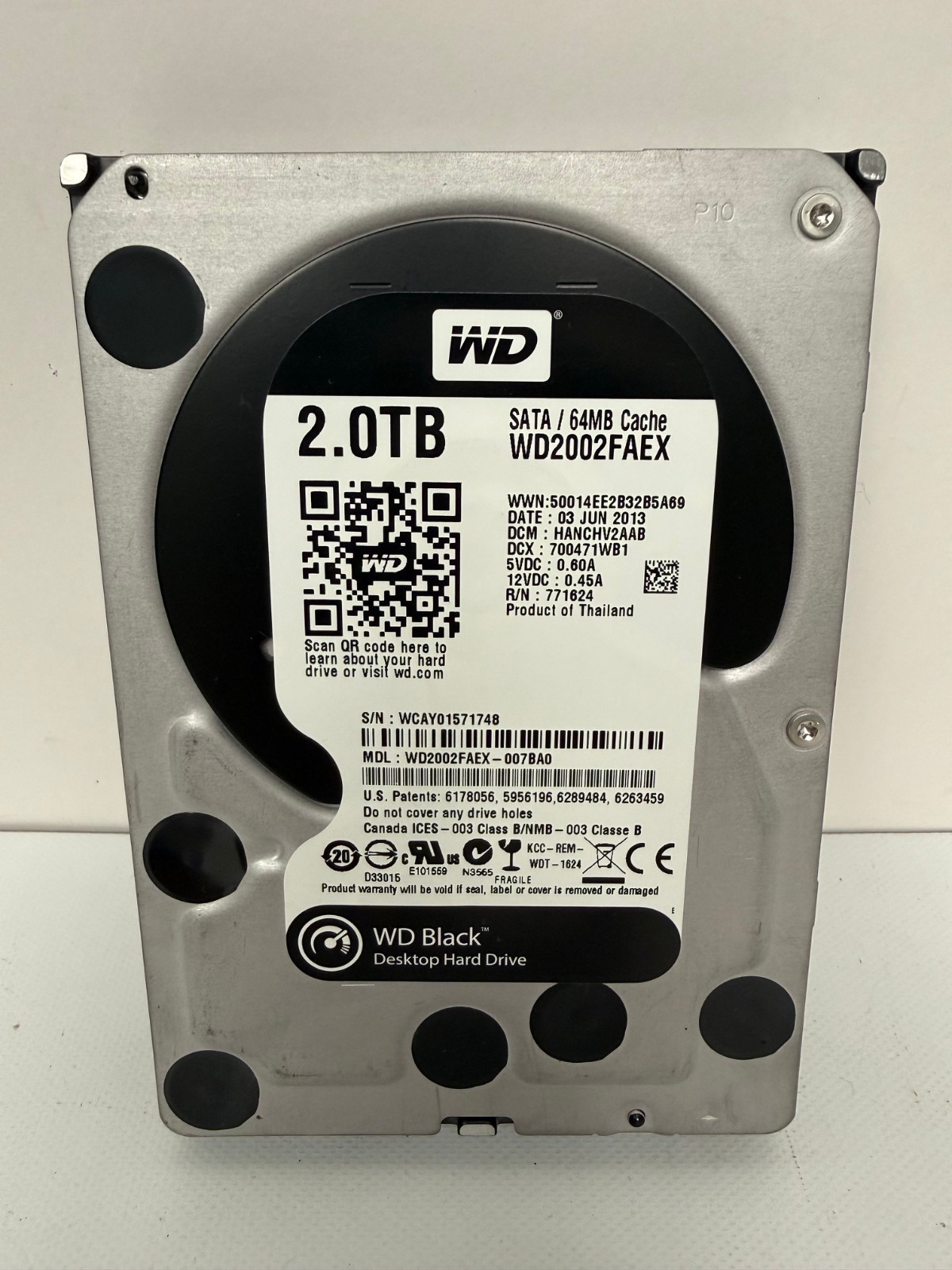 WESTERN DIGITAL WD2002FAEX 3.5" 2.0TB SATA WD BLACK DESKTOP HARD DRIVE