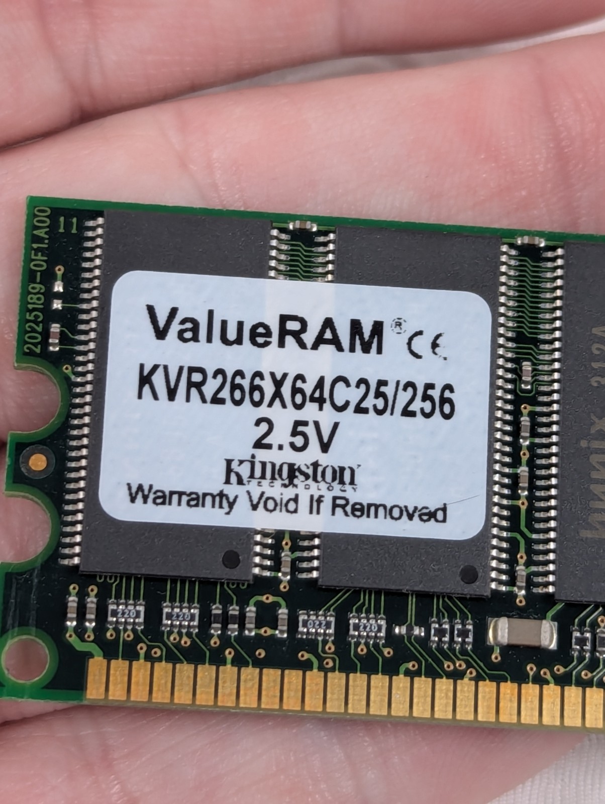 Kingston - KVR266X64C25/256 - DDR266 - 256MB RAM - 1 Stick