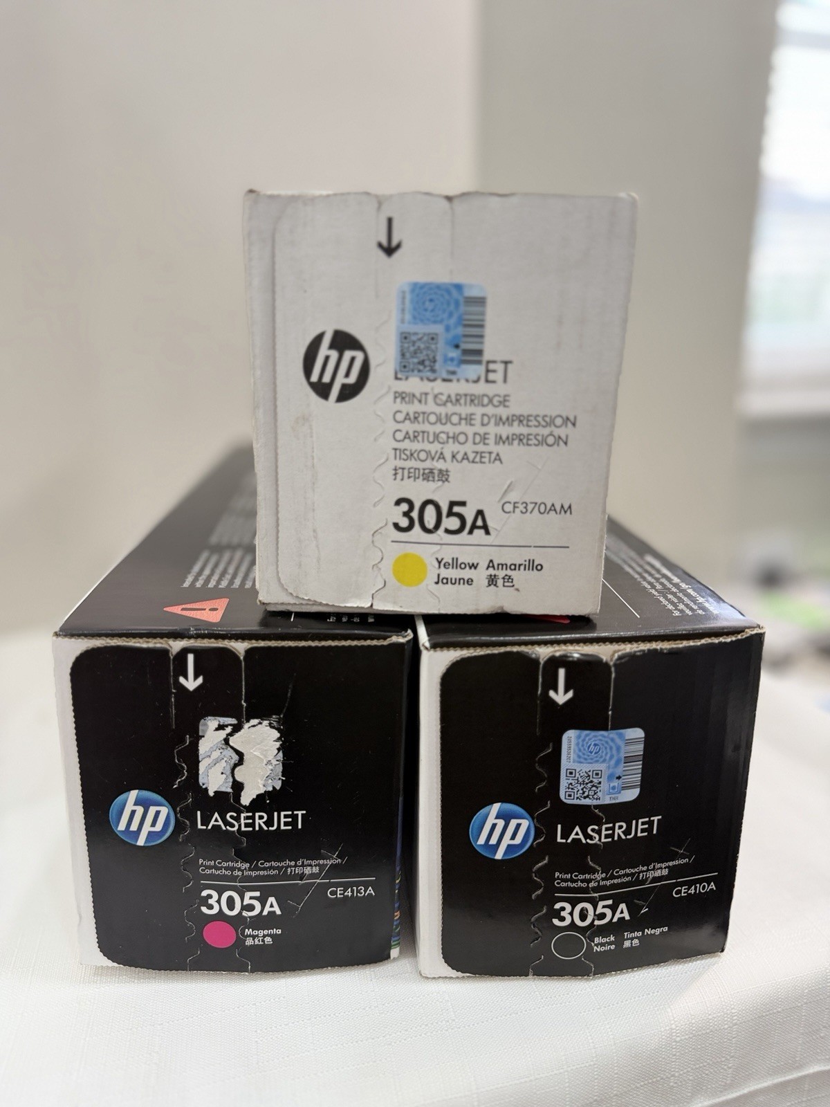 Genuine HP 305A 3 Set OEM LaserJet Toner Cartridge Black Magenta Yellow New Seal
