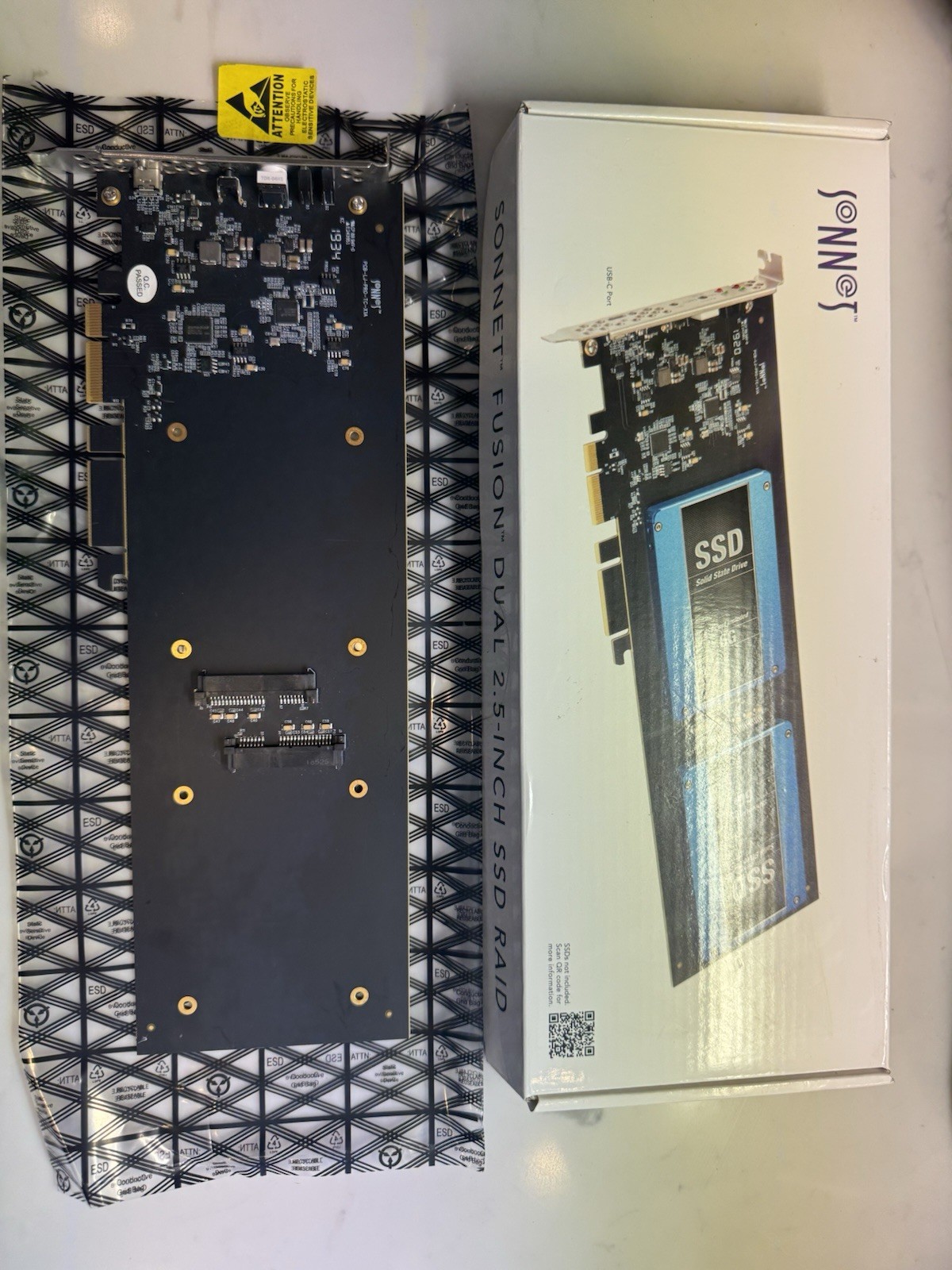 Sonnet Fusion Dual 2.5" SSD RAID PCIe Card FUS-SSD-2RAID-E USB-C 10Gbps