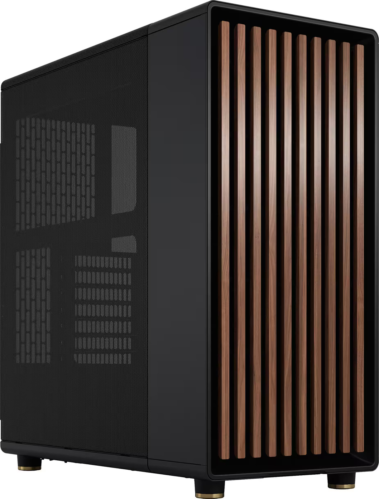 Fractal Design - North Charcoal Black with Walnut Front and Mesh Side Panel M...