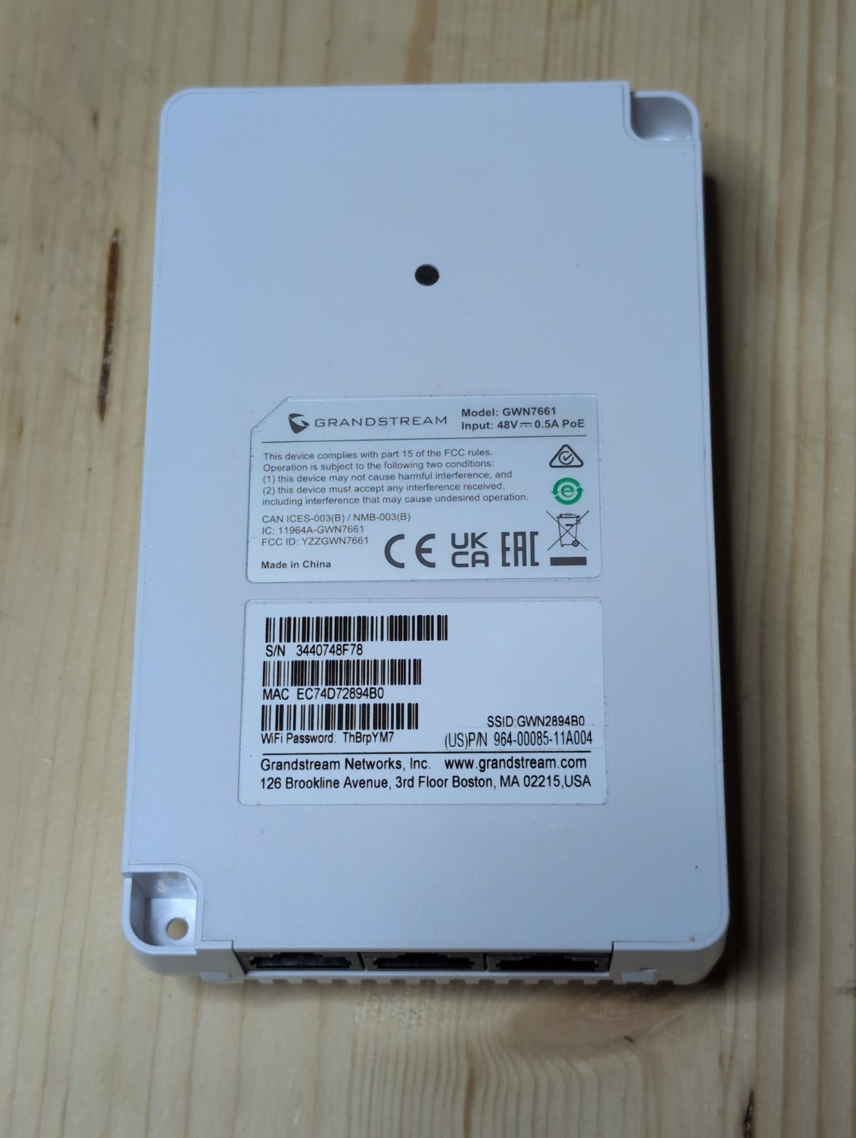 Grandstream GR-GWN7661 GWN In-Wall Wi-Fi 6 Access Point