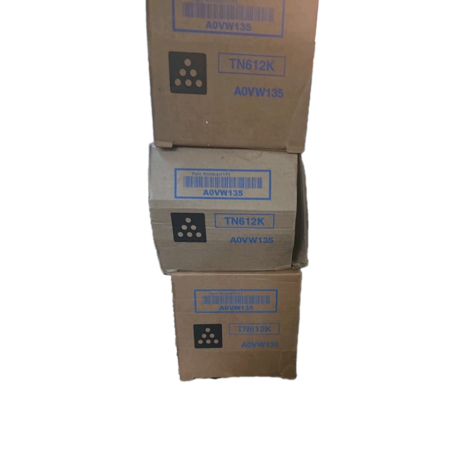 Qty 3 Genuine Konica Minolta A0VW135 TN612K Toner Cartridge Black