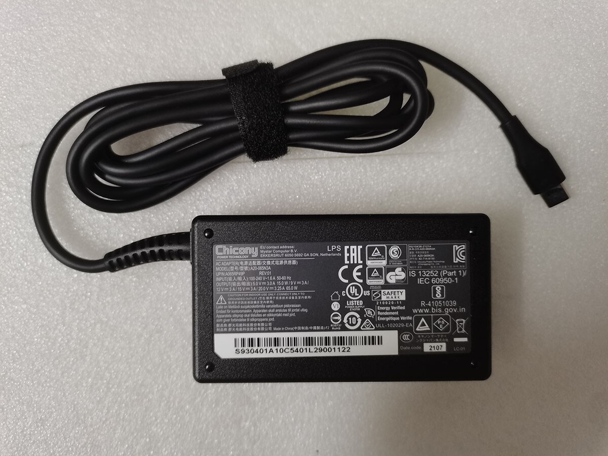 Original Chicony 20V 3.25A For MSI Claw 7 CLAWA1050 Gaming PC USB-C 65W Adapter