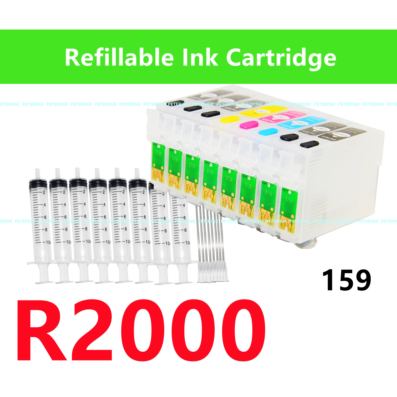 9 Empty Refillable Ink Cartridge kit for Stylus Photo R2880 Printer T096 96