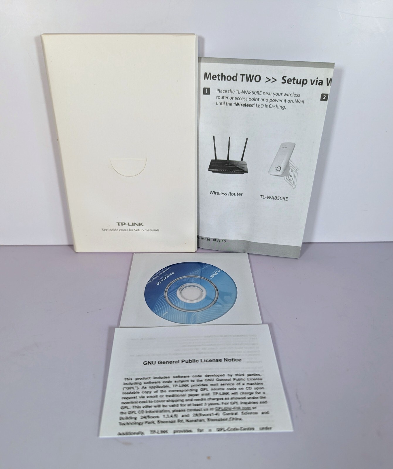 TP-Link TL-WA850RE & TL-WS750RE Quick Installation Guide and CD ONLY