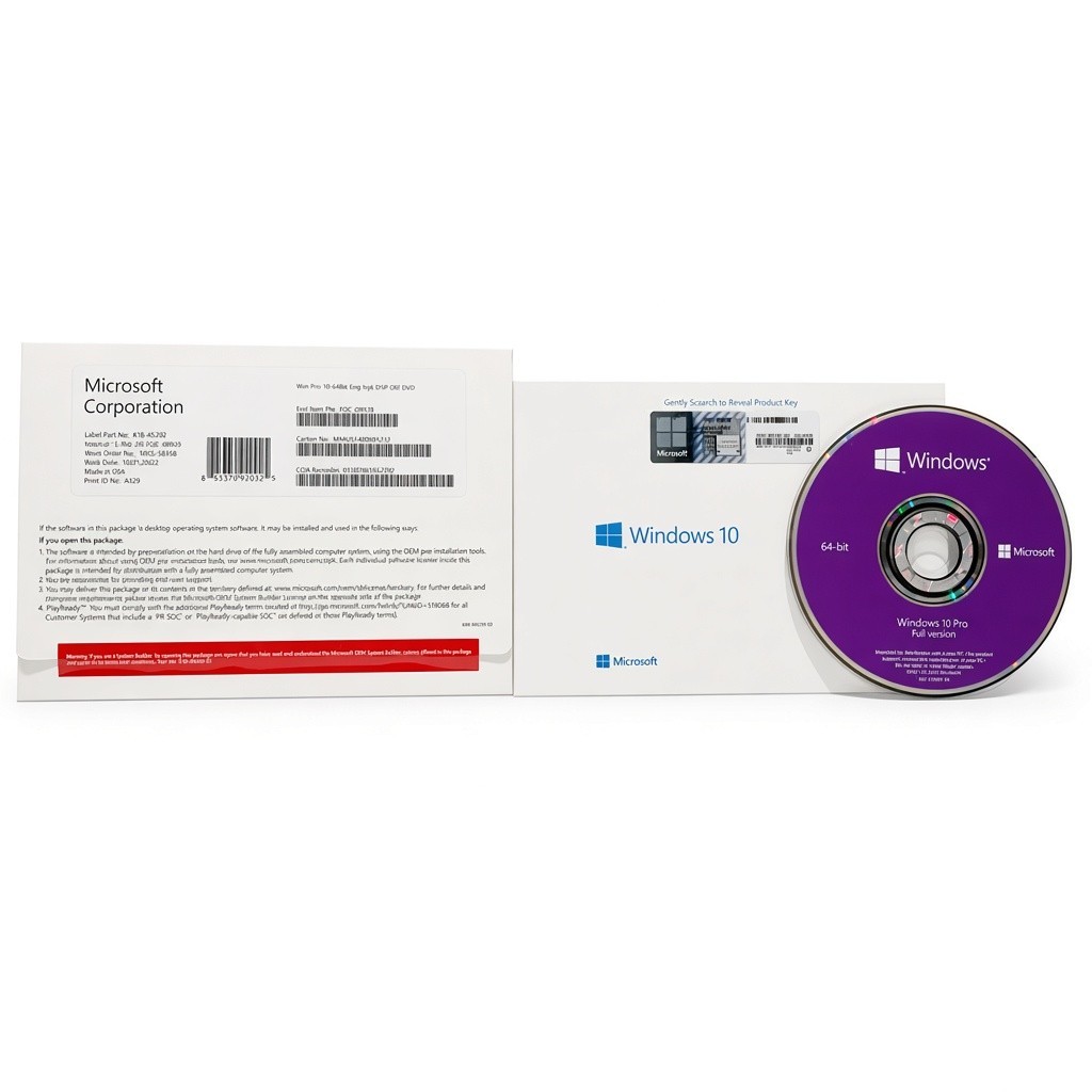 Microsoft Windows 10 Pro 64-Bit DVD Full Version One PC Software New Sealed 🥇