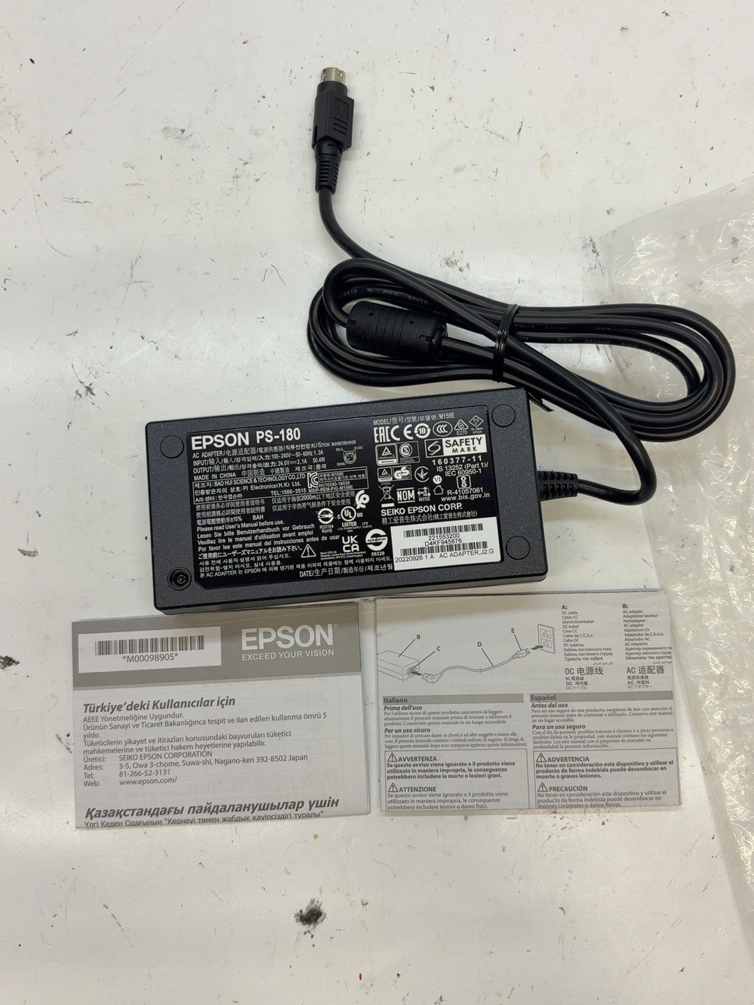 LOT8 Epson PS-180 M159E AC Power Adapter 24V 2.1A 50.4W Genuine OEM  T8E3