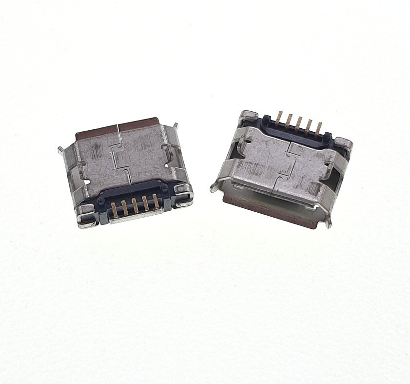 2x Micro USB Socket Port 5Pin Female Plug Replacement Part Extra Long Pins 5....