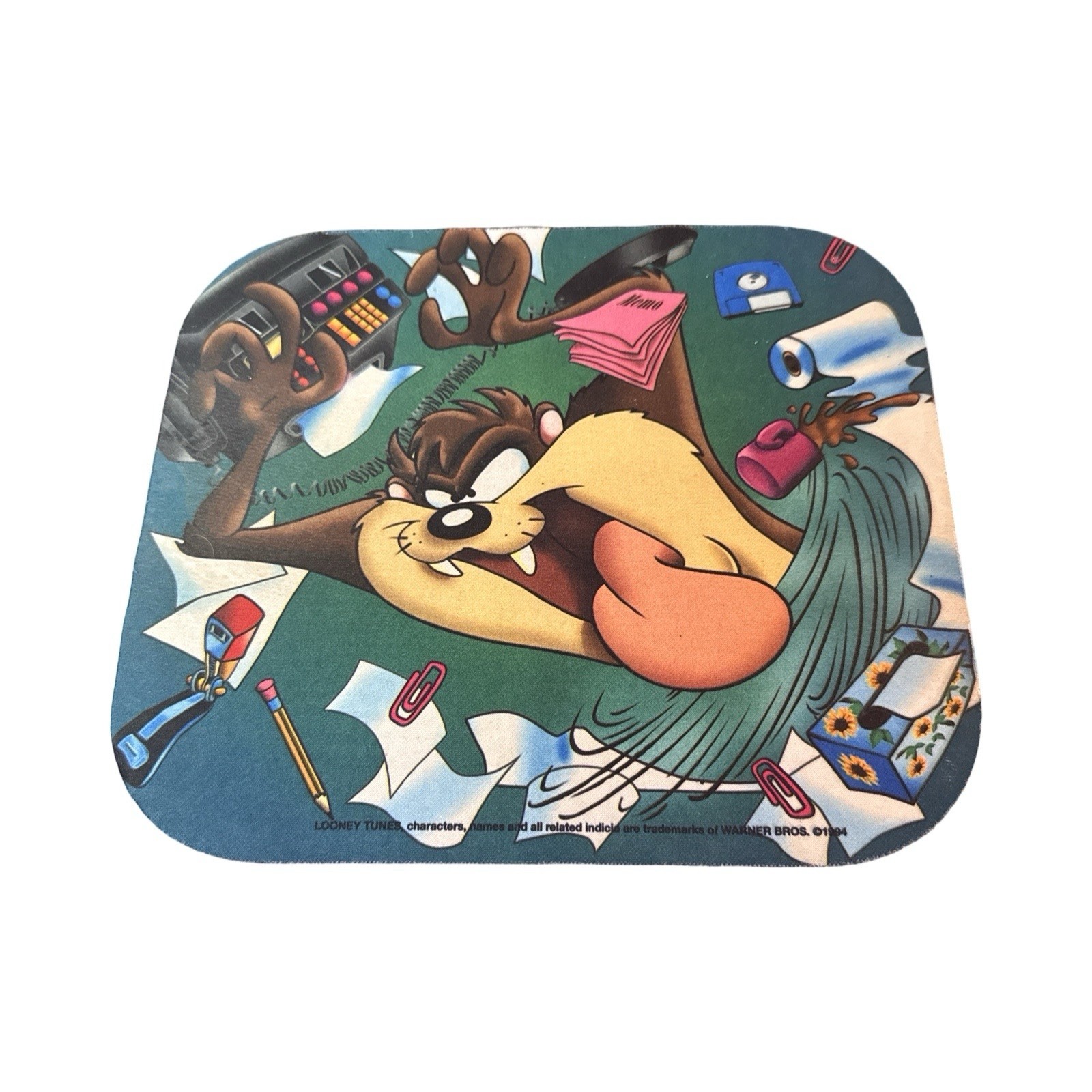 Vintage 1994 Tasmanian Devil Taz Mouse Pad Looney Tunes Warner Bros Retro Desk