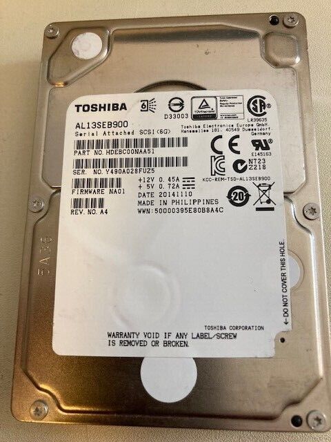 Toshiba 900GB 10K SAS 2.5