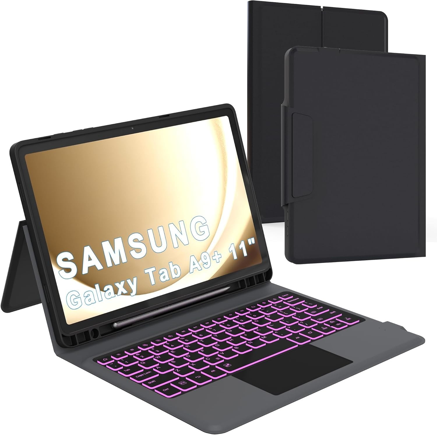 Backlit Keyboard Case for Samsung Galaxy Tab A9+ 11" with Trackpad & Kickstand