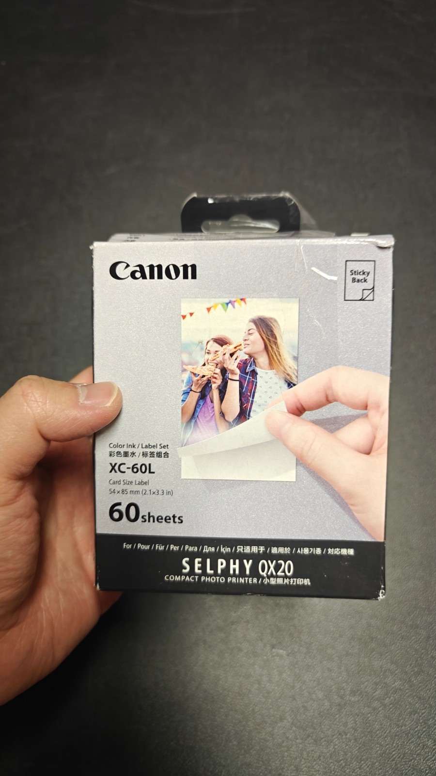 Open Box Canon XC-60L Color Ink/Paper Set for SELPHY QX20 Photo Printer 60 Sheet