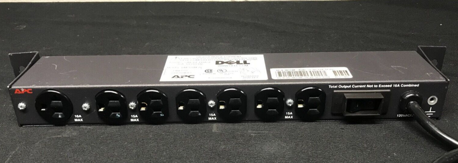 APC Dell DMO7RM-20 7-Outlet High Leakage Current PDU DM07RM-20 w/ Brackets