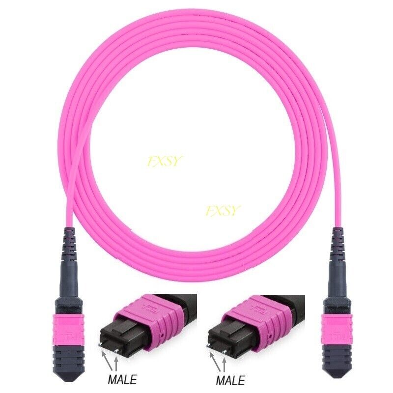 2m MPO Male To MPO Male 12 Fibers OM4 Type B Trunk Pre-terminated Cable Project