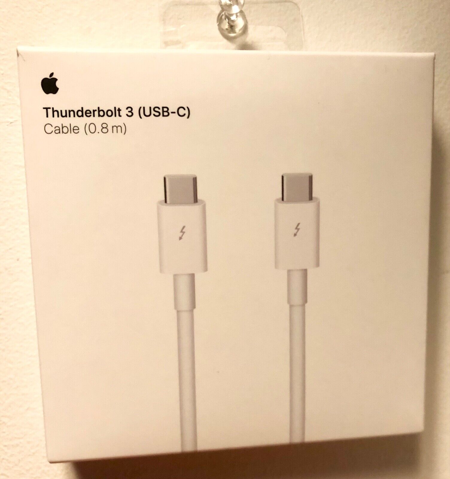 New Apple MQ4H2AM/A 0.8m Thunderbolt 3 USB-C Cable, White