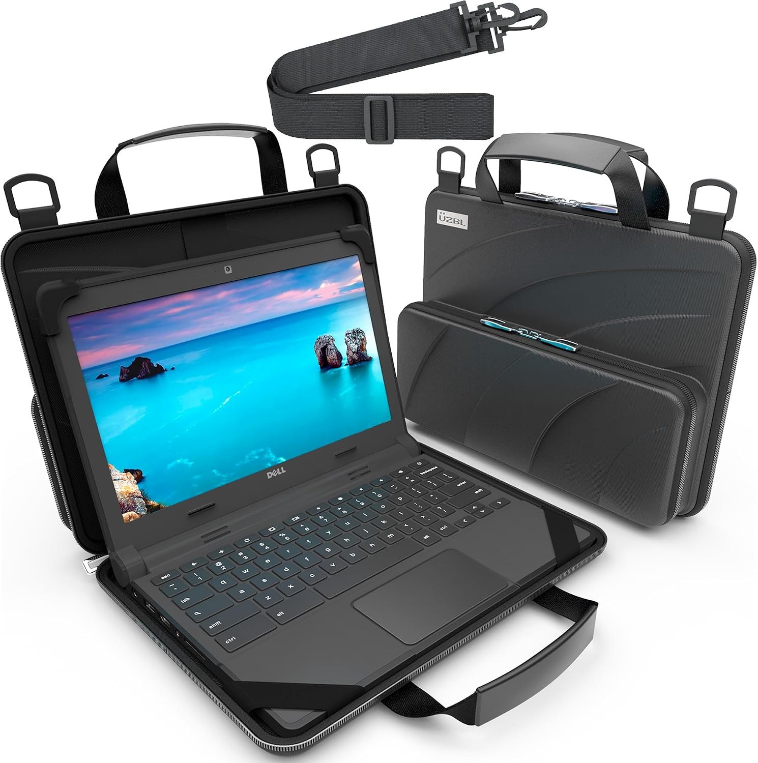 11-11.6 Inch Always-on Chromebook Protective Hard Shell Case Cover with Pouch