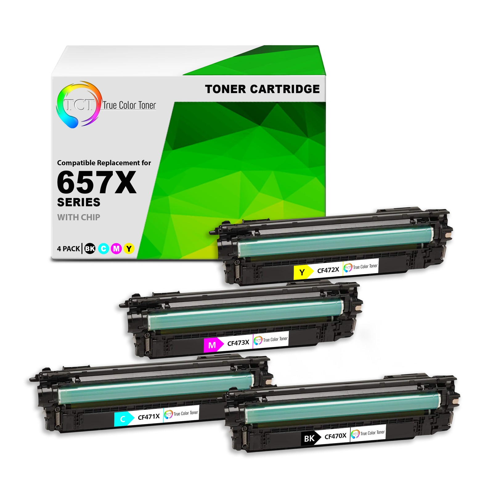 4PK TCT Premium 657X For HP CF470X CF471X CF473X CF472X High Yield Toner