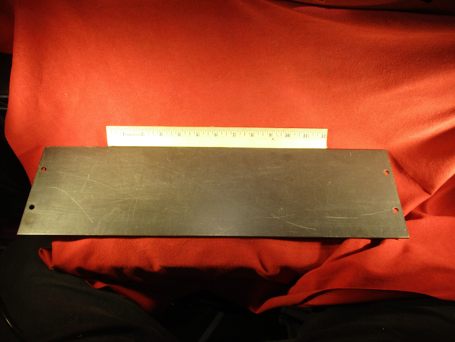 3RU Rack Mount Blank 19" x 5.25" Used Steel Black 2 Screw Hole scuffed