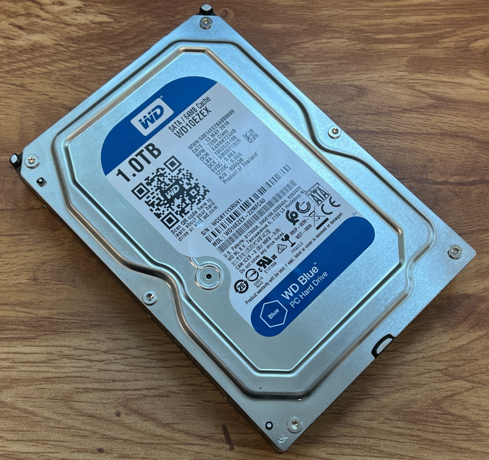 WESTERN DIGITAL WD BLUE 1TB 7200RPM 3.5" HARD DRIVE WD10EZEX 2060-800039-001